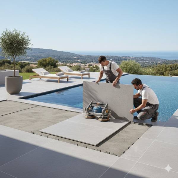 Maîtriser la Pose de Carrelage Grand Format 120x240 à Bandol, Près de Sanary.