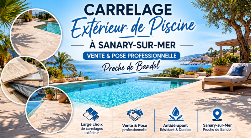Carrelage Extérieur de Piscine à Sanary-sur-Mer — Vente & Pose Proche de Bandol